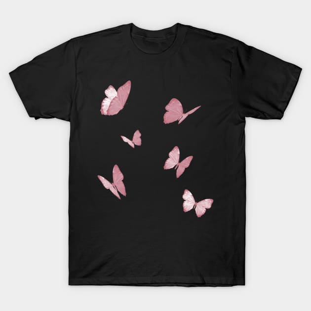 butterflies pink white T-Shirt by CharlieCreator